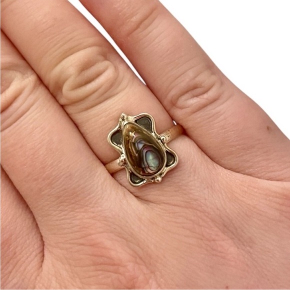 Abalone Sterling Silver 925 Ring Size 8 - Picture 7 of 8